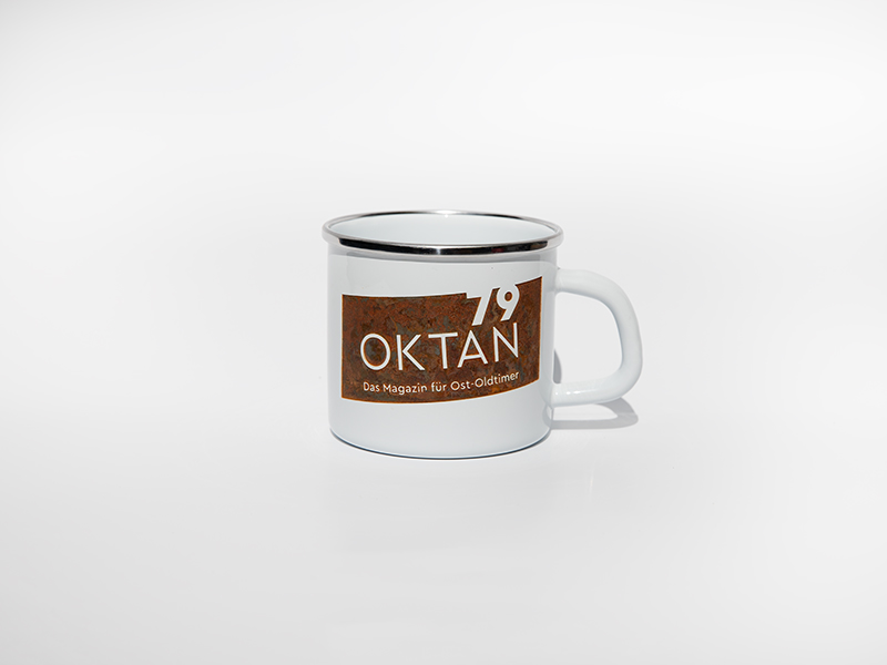 79oktan Tasse Blech weiß